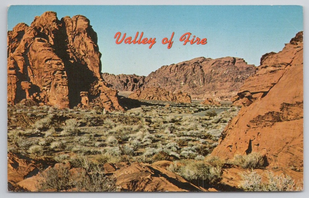 Valley of Fire Nevada State Park Plastichrome Postcard Scenic Red Rocks