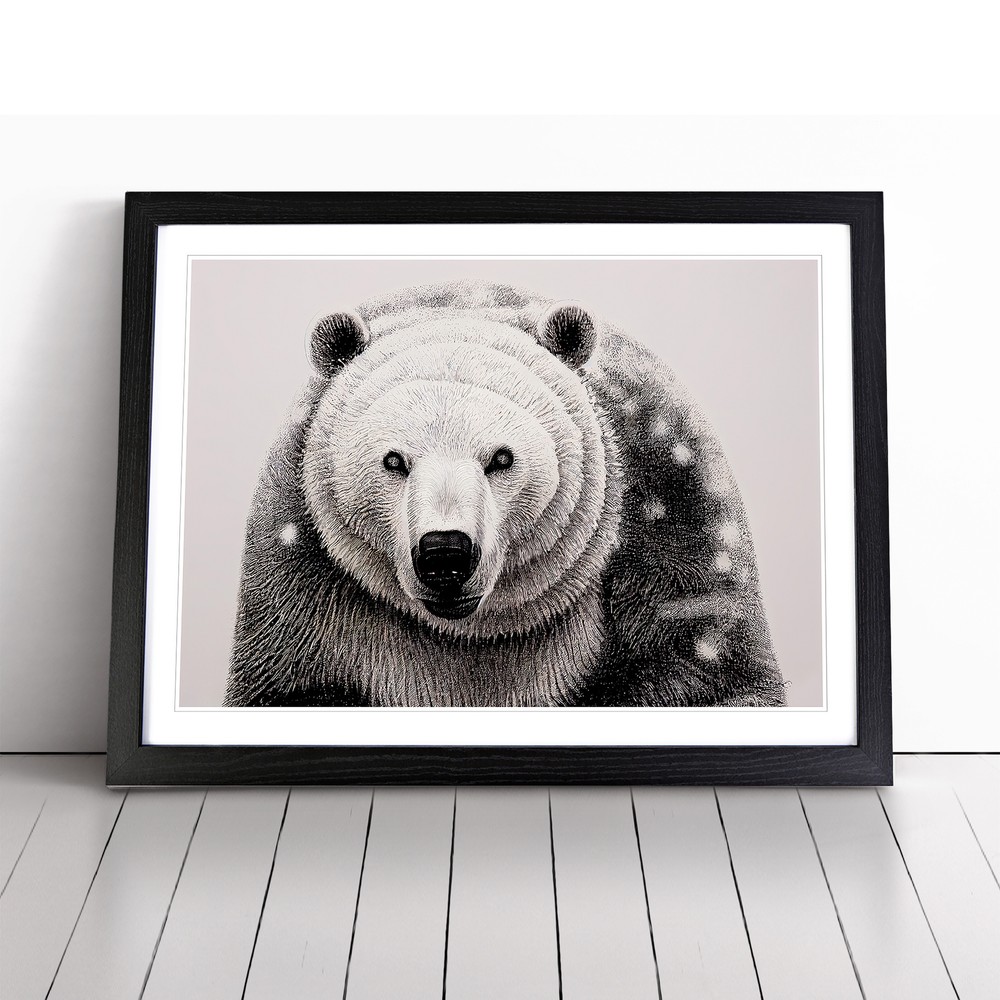 Tantalising Polar Bear Framed Canvas Wall Art Print Poster Picture, Home Decor
