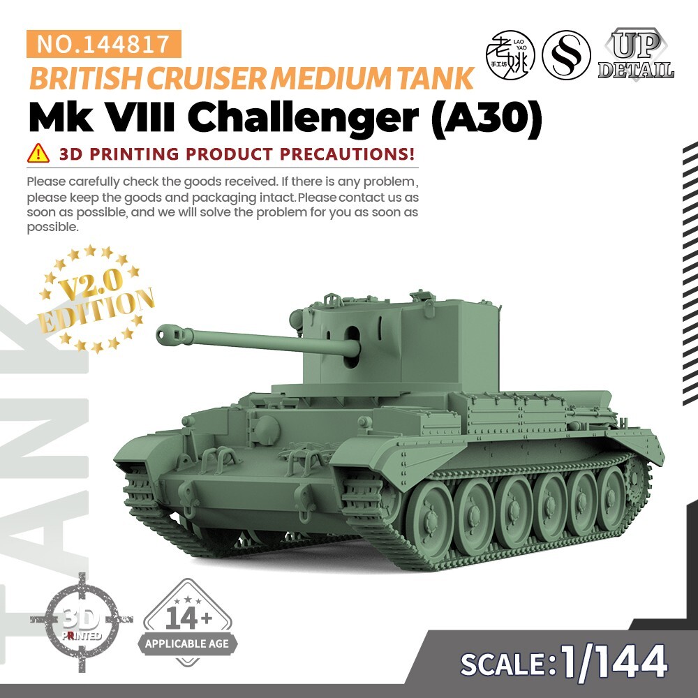 1/144 Military Model Kit British Cruiser Mk VIII Challenger (A30) Medium Tank