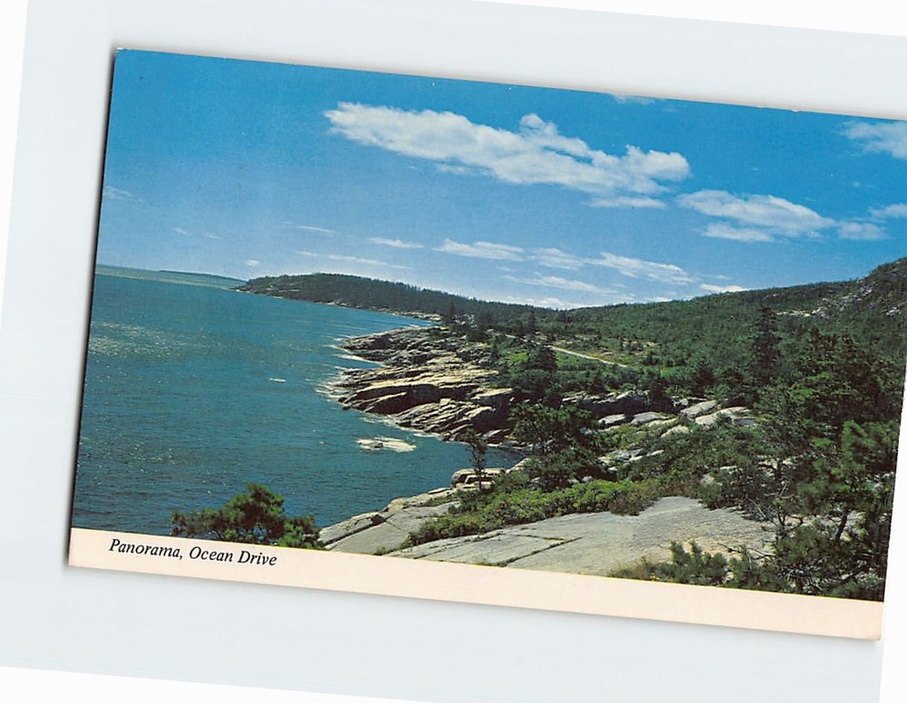 Postcard Ocean Drive Acadia National Park Bar Harbor Maine USA North America-image