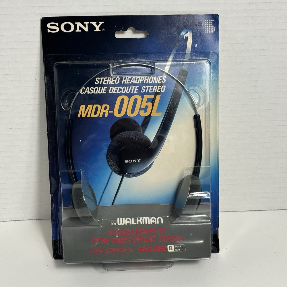 New Genuine Sony Walkman MDR-005L Headphones Walkman Vintage Original Packaging