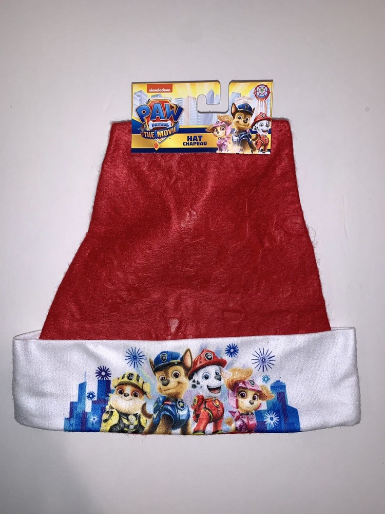 Paw Patrol Red Santa Hat with Pom Pom and Snowflake Design 15x12 Inches