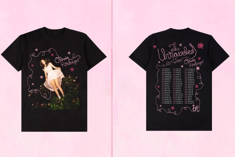 Olivia Rodrigo The Unraveled Tour 2026 T shirt