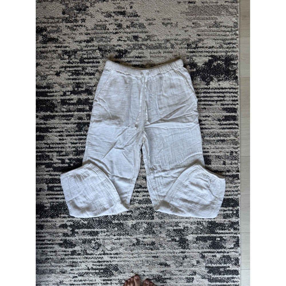 Wilfred Free White Gauze Drawstring Casual Pants - Size M
