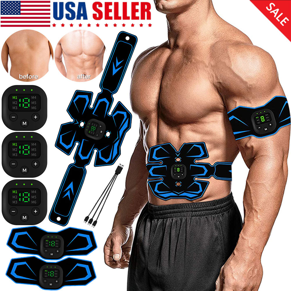 EMS Abdominal Muscle Core Toning Trainer ABS Electric Stimulator Fitness Belt-image