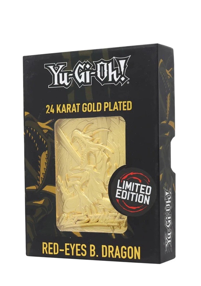 Yu-Gi-Oh! Limited Edition 24k Gold Plated Metal Card Red Eyes B. Dragon New