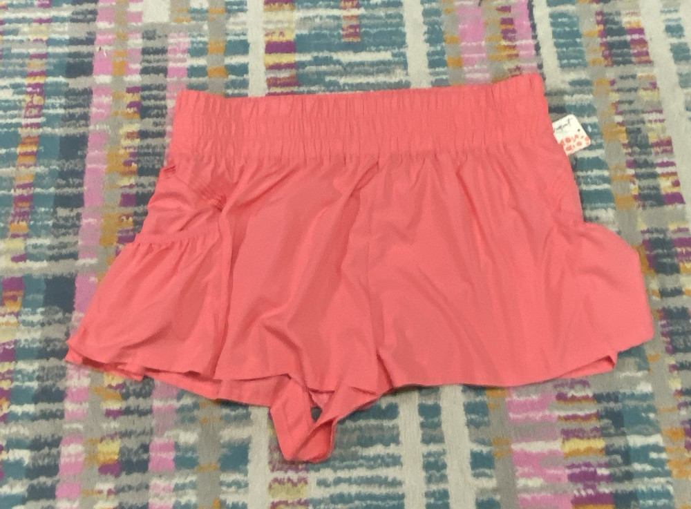 Free People Movement Get Your Flirt On Shorts Hibiscus Petal Pink Sz XL