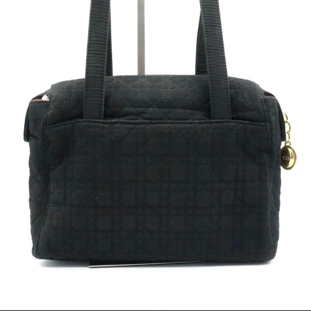 Dior Canage Vintage Black Leather Shoulder Bag Designer Handbag