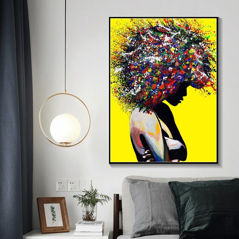 Graffiti Woman Picture Abstract Wall Art Canvas Painting Print Wall Decor Poster-image