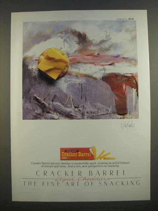1986 Kraft Cracker Barrel Cheese Ad - art by Wesley Kimler