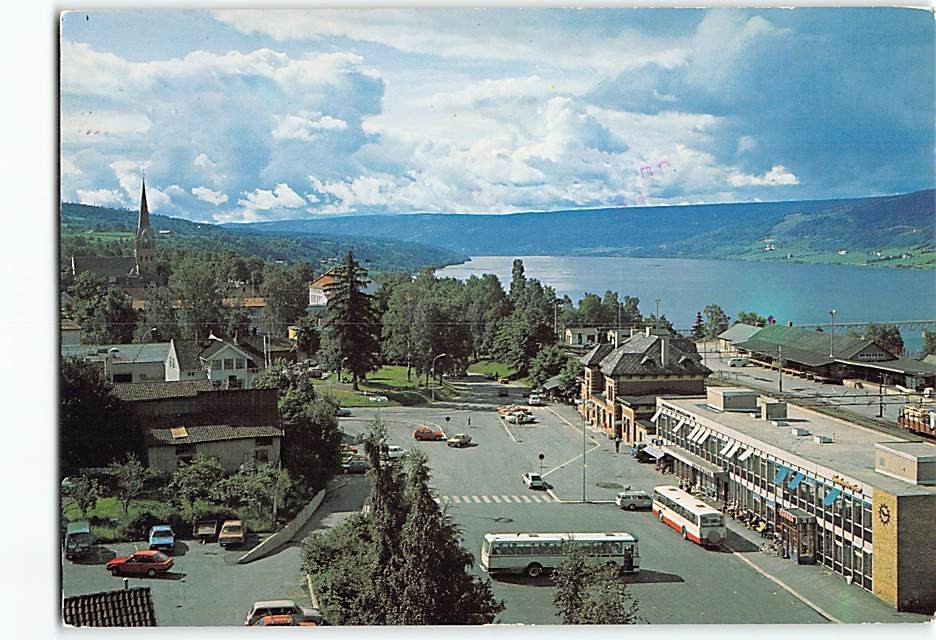 Postcard Aerial View Lillehammer Norway