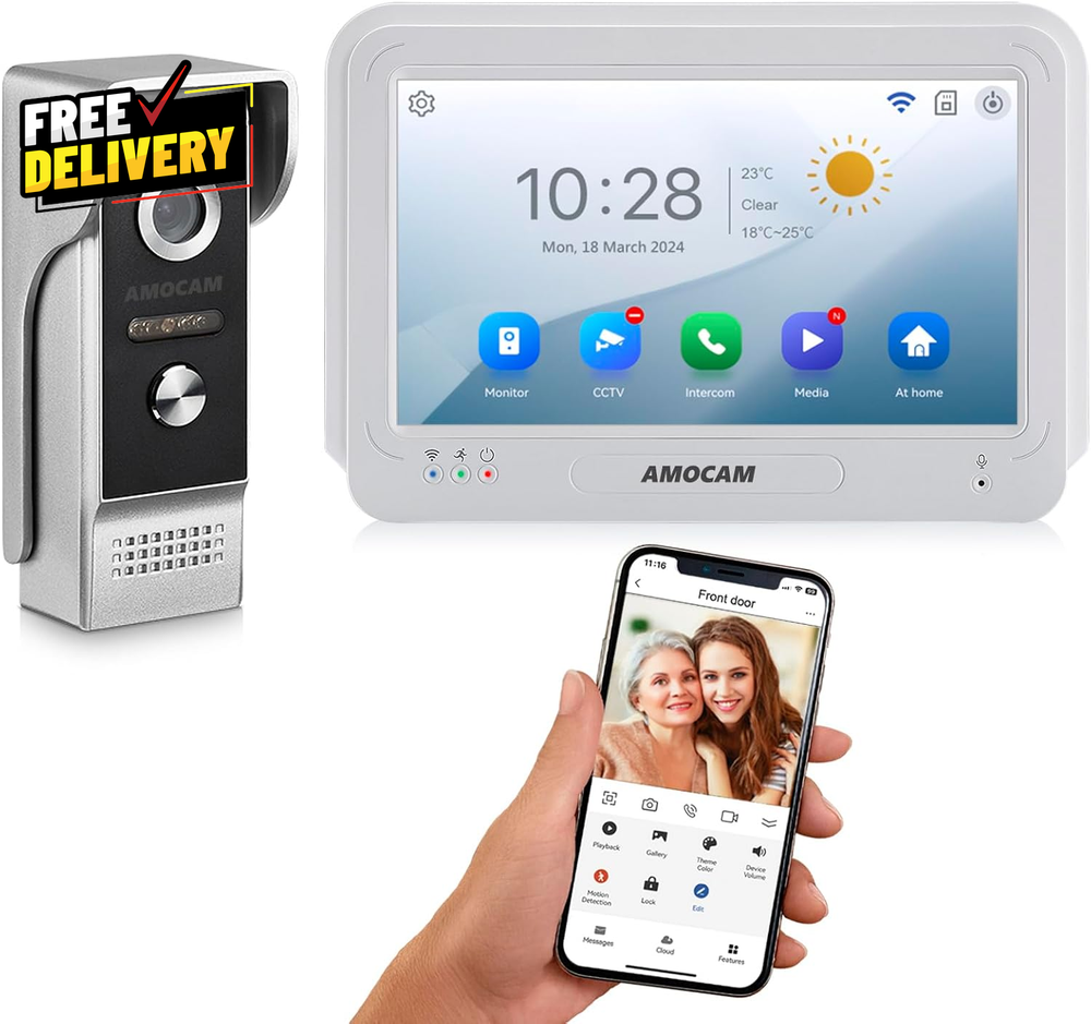 Wireless WiFi Video Doorbell Intercom 1080P HD Camera with Motion Detection