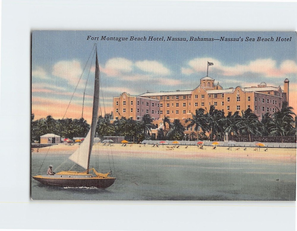 Postcard Fort Montague Beach Hotel Nassau Bahamas
