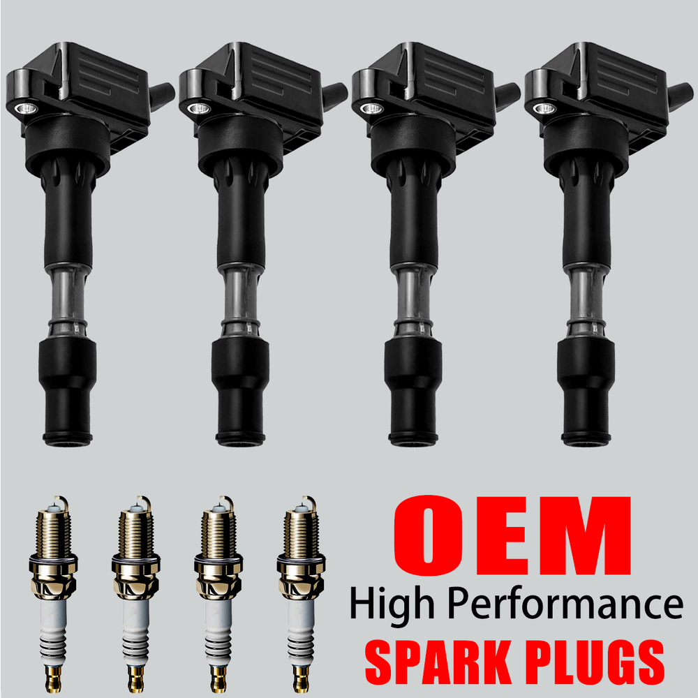 4X OEM Ignition Coil & Iridium Spark Plug for Hyundai Elantra Kia Forte UF816