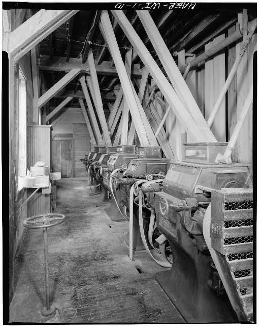 10. Interior view first floor showing 6 7 roller mills. All shown were