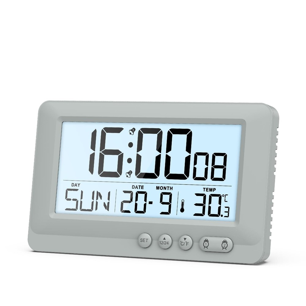 Digital Travel Alarm Clock, Small LCD Desk Clock, Battery Powered Dual Alarm ...