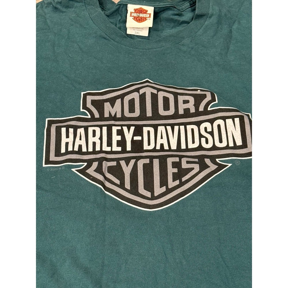 Harley Davidson of Baton Rouge Louisiana Graphic Men's 3XL Green Short Sleeve