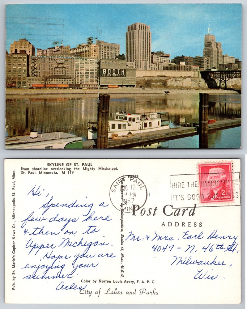 Skyline Of St Paul Minnesota Waterfront Postcard