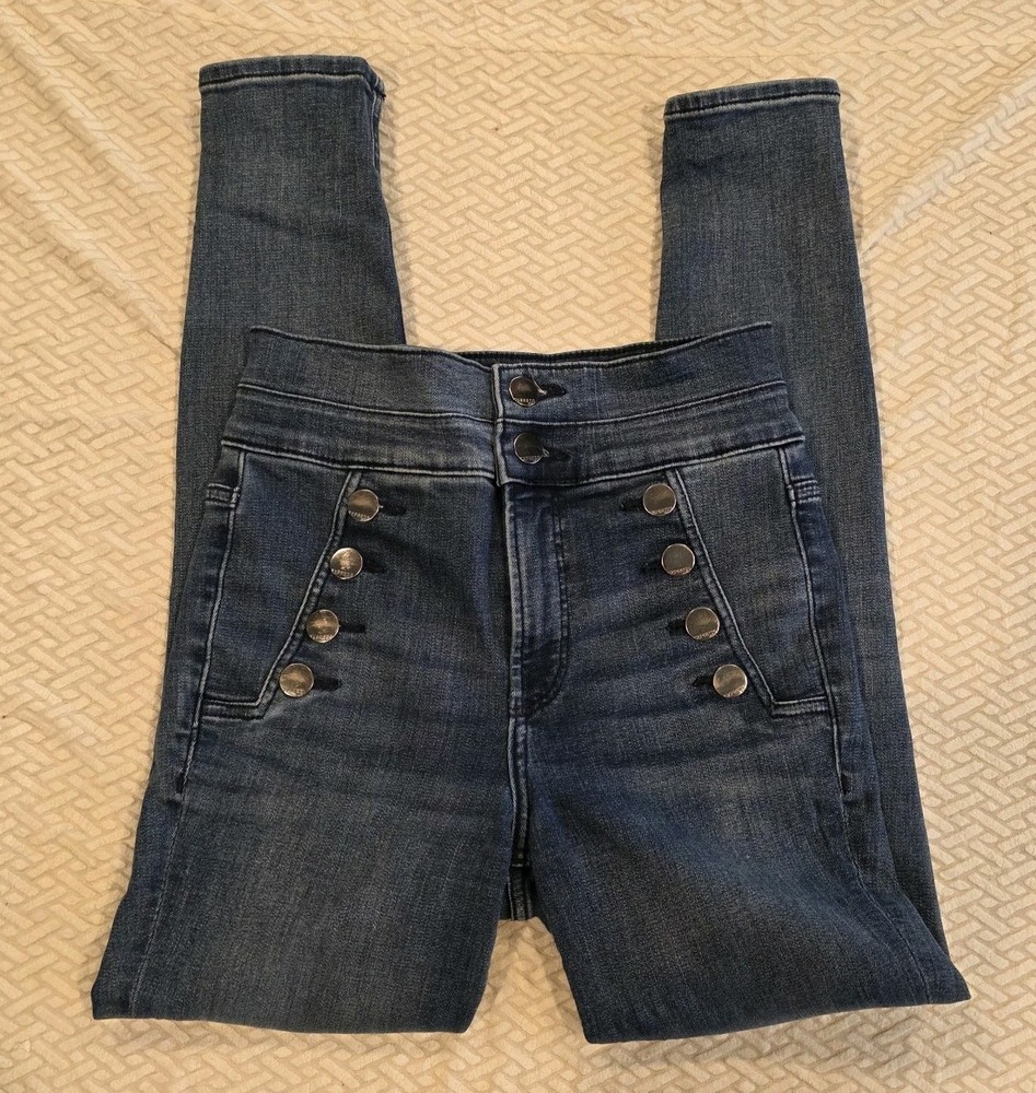Express Denim Perfect Ankle Legging Super High Rise Stretch Blue Jeans Women