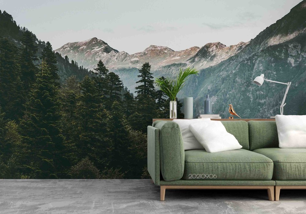 3D Sky Mountains Forest Scenery Wall Murals Wallpaper Murals Wall Sticker