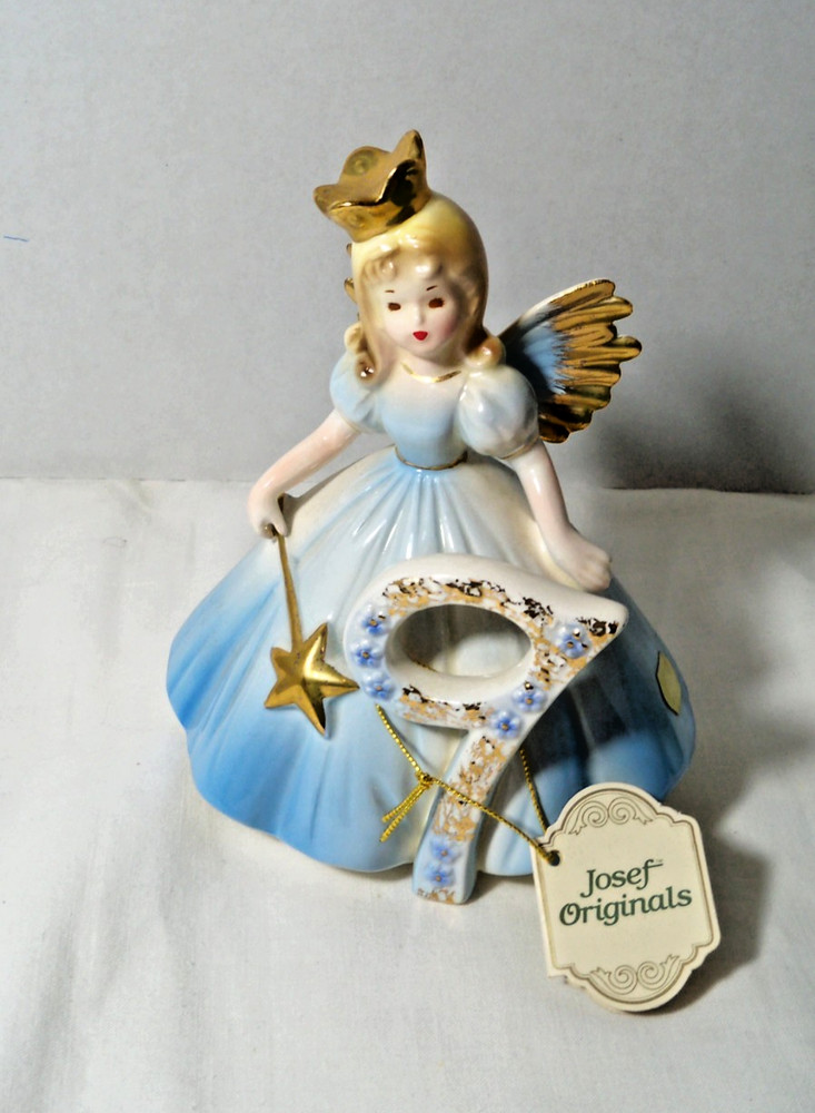 Vintage Josef Original Birthday Princess Angel 9th Yr Japan Porcelain