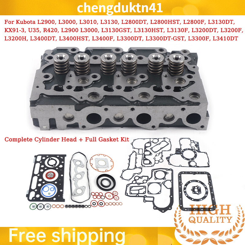 Kubota KX91-3 Excavator Cylinder Head & Gasket Set Complete Assembly
