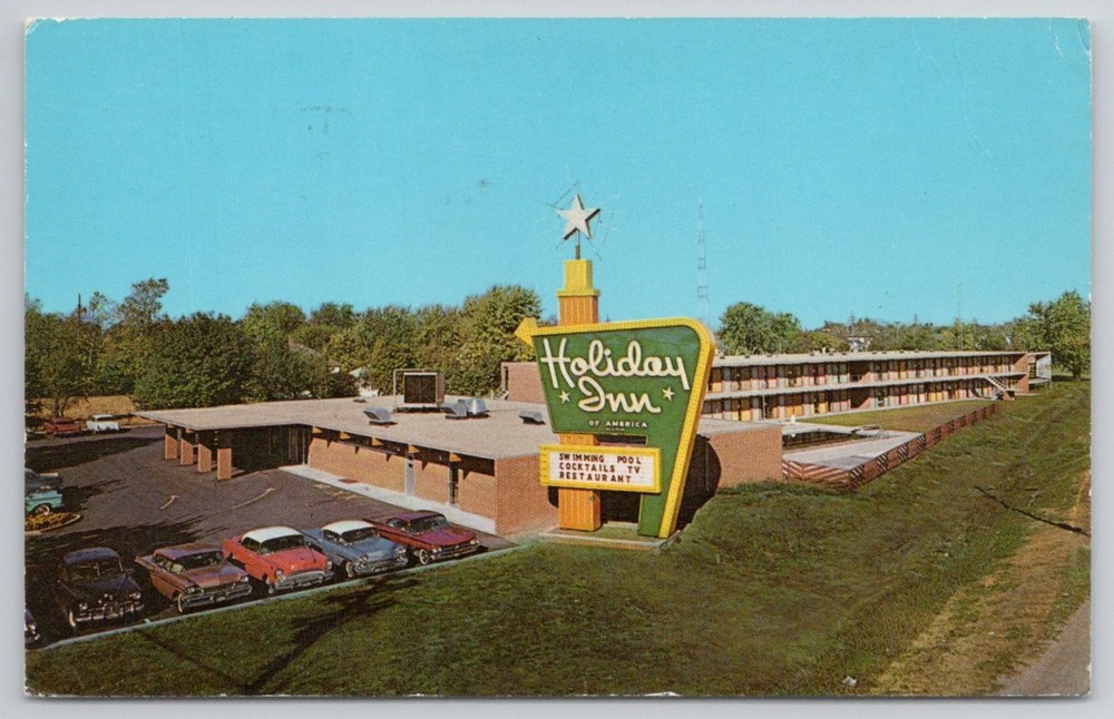 1963 Holiday Inn Springfield Illinois Route 66 Curt Teich Postcard