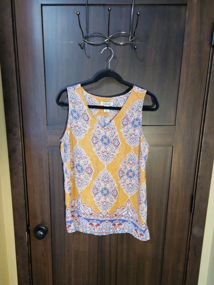 EUC Women's Rachel Zoe Floral Tank Top Blouse Sleeveless Medium