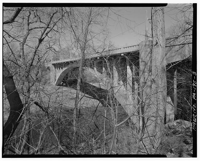 3. View of southwest facing elevation. Looking northeast. - Lindbergh Bridge,