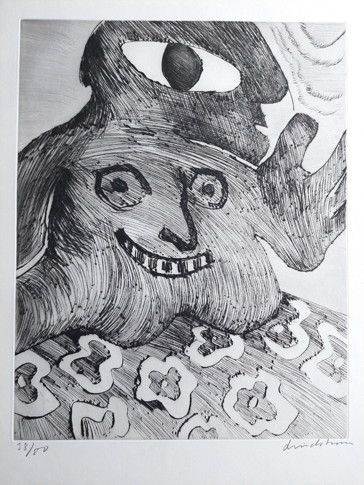 Bengt LINDSTRÖM Signed drypoint engraving 