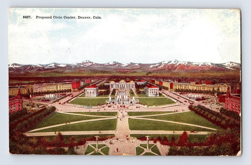 Vintage 1910 Proposed Civic Center Denver Colorado Lithograph Postcard