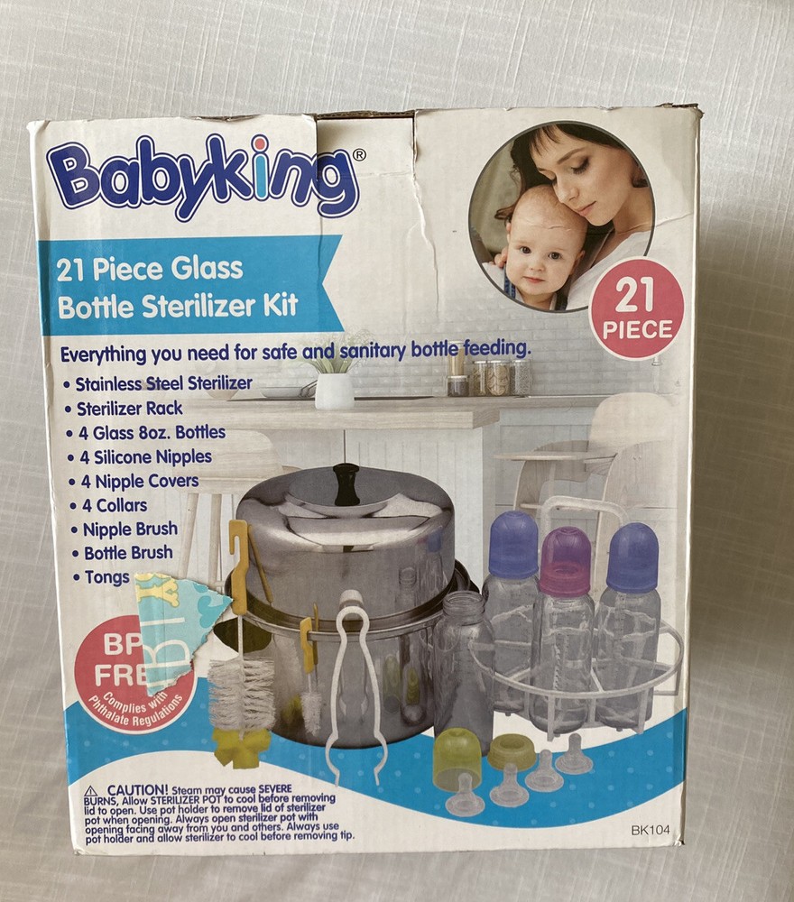 BabyKing Glass Bottles Bottle Sanitizer Open Box, Everything Else Is New Unused