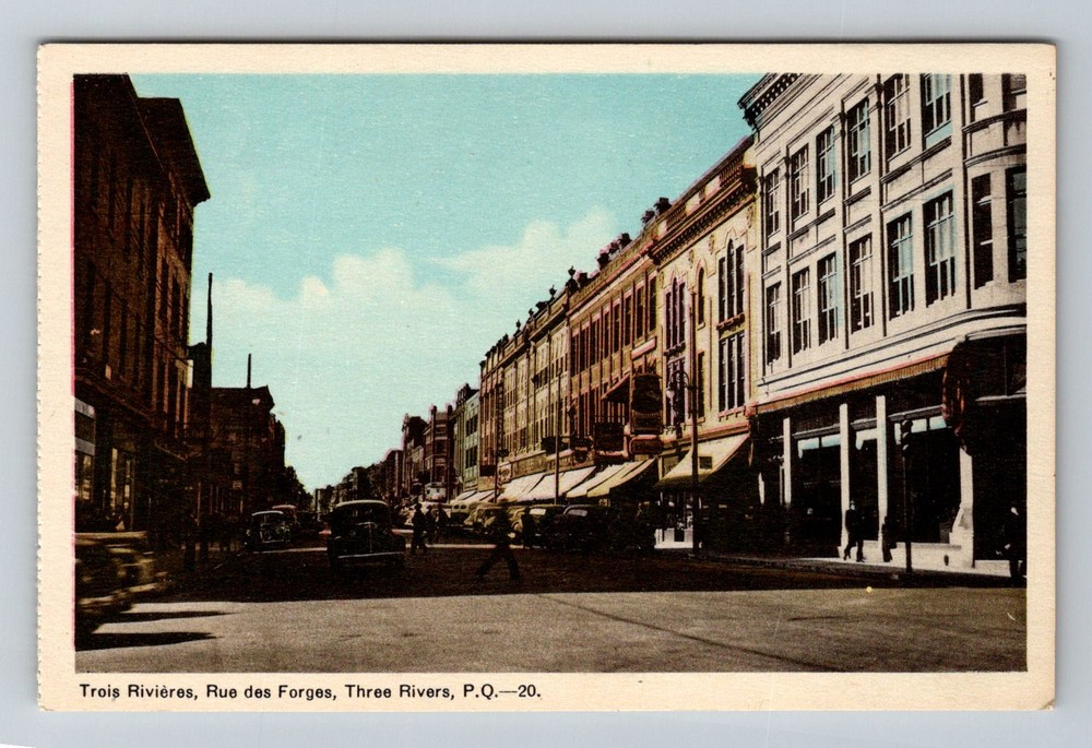 Canada- Quebec Three Rivers Forge Street Shops Postal Old View Vintage Postcard