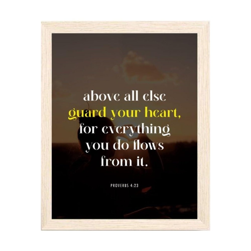 Proverbs 4:23 Bible Verse Wall Art – Guard Your Heart Scripture Poster