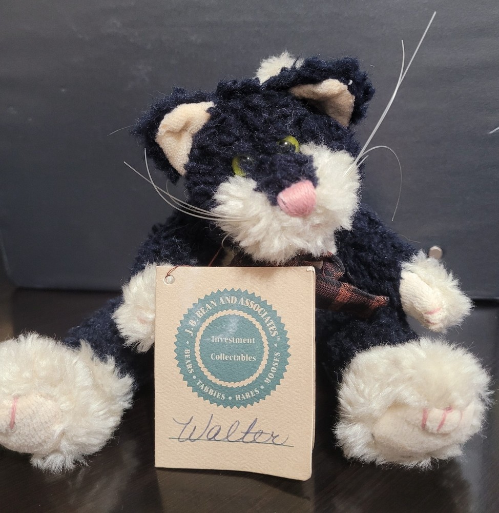 Boyd’s BearJB Bean Series Walter Plush Tuxedo Black White Cat Vintage With Tag