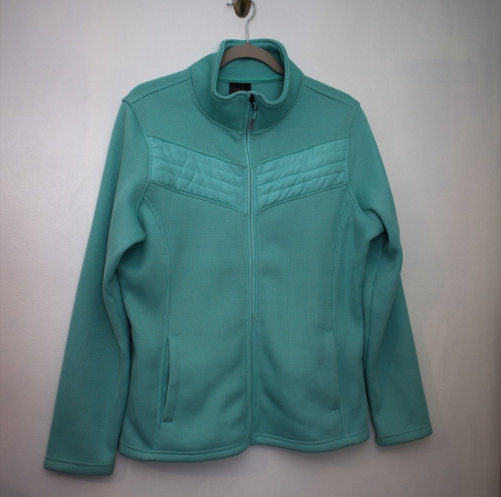 RBX Teal Womens Fleece Lined Winter Jacket Size Large with Pockets Spyder Style