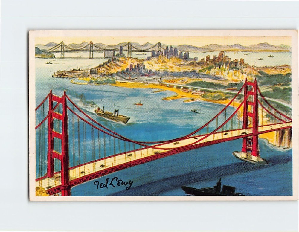 Postcard Golden Gate Bridge San Francisco California USA