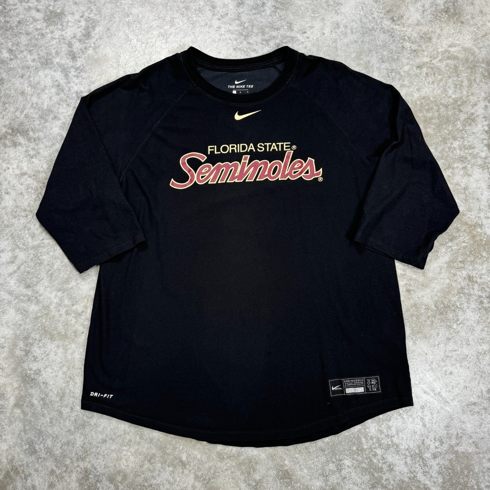 Florida State Seminoles Nike FSU Raglan cut baseball t shirt center swoosh men L