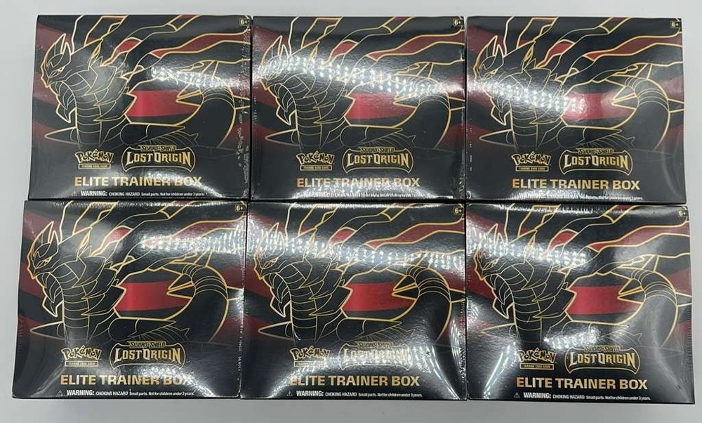 Lot of (6) Pokemon TCG Sword & Shield Lost Origin Elite Trainer Box SEALED NEWPROBSTEIN is actively accepting consignments !!