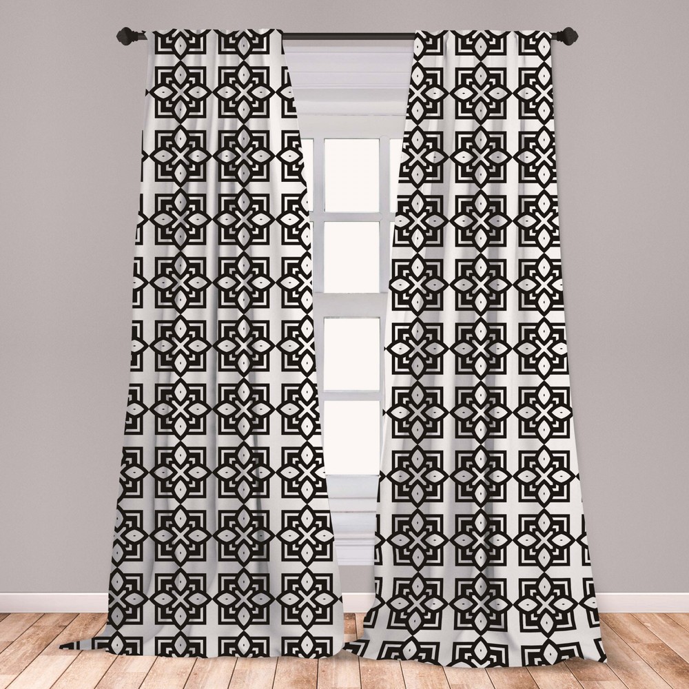 Abstract Exotic Microfiber Curtains 2-Panel Set for Living Room or Bedroom in 3 Sizes-image