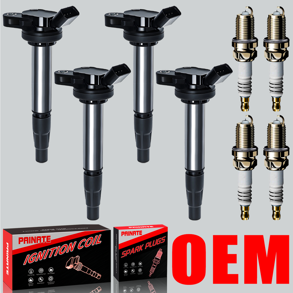 4X OEM Ignition Coil & Iridium Spark Plugs Kit for Toyota Corolla Prius UF596