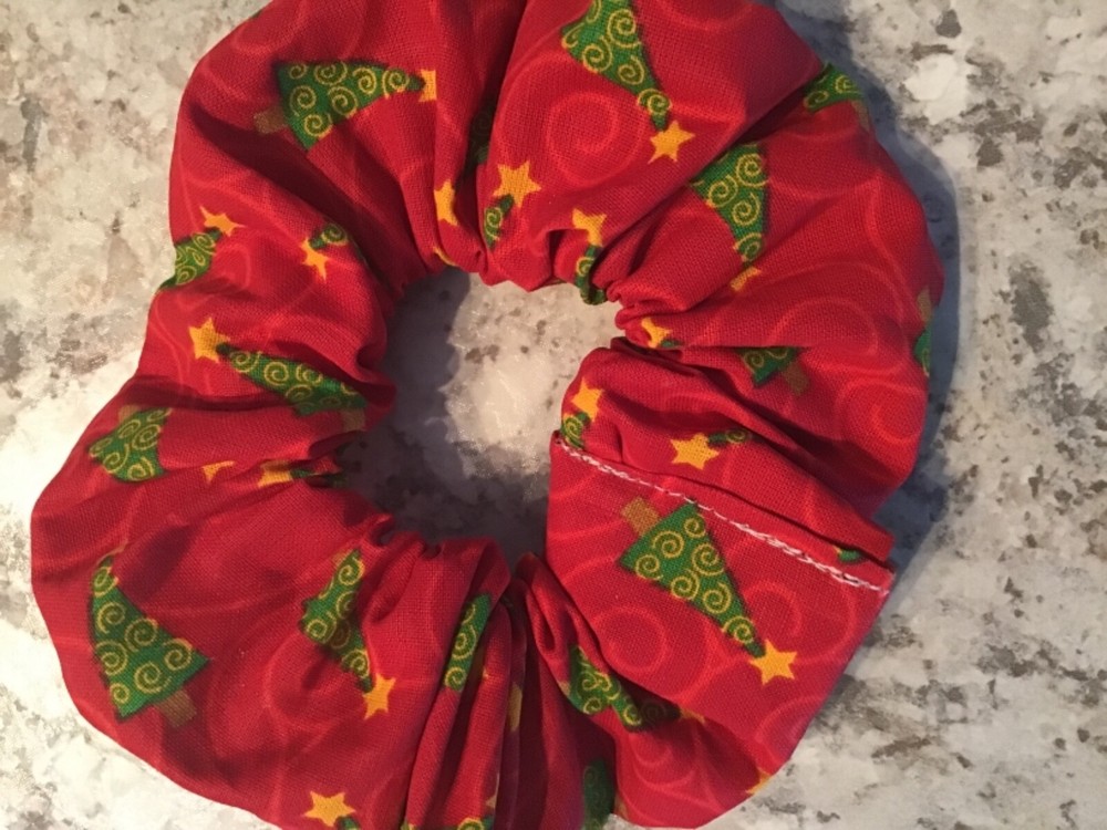 Christmas Tree Red Green Scrunchies Hair Elastic VSCO Style Accessory
