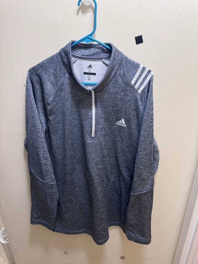 Adidas Heather Gray Quarter-Zip Golf Pullover Size XL Excellent Condition