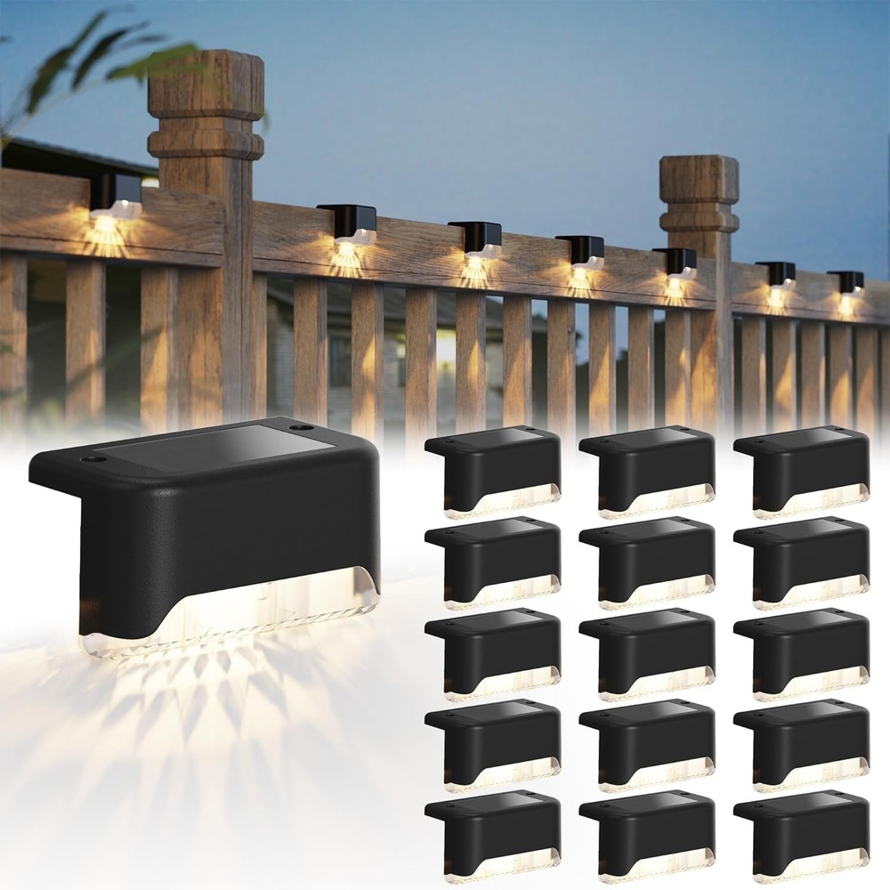 Solar Deck Lights 16 Pack Solar Fence Light Solar Powered Outdoor Step Light IP6