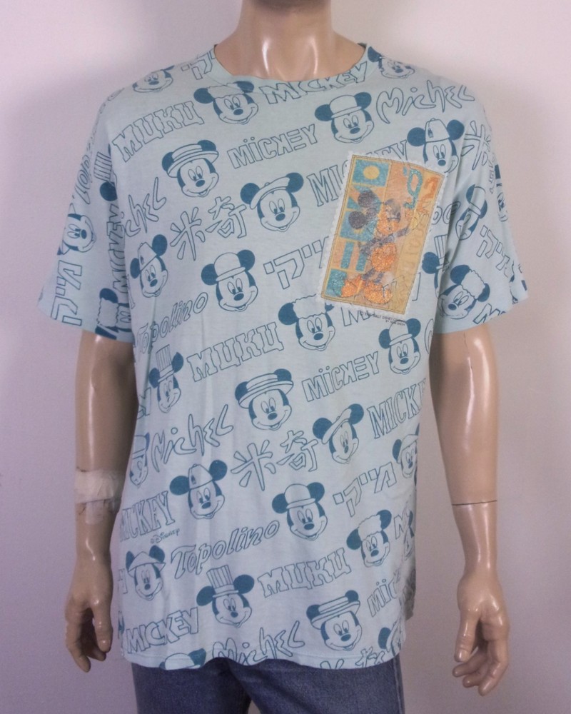 vintage 80s 90s single stitch Velva Sheen AOP Disney Mickey Mouse T-Shirt 92 XL