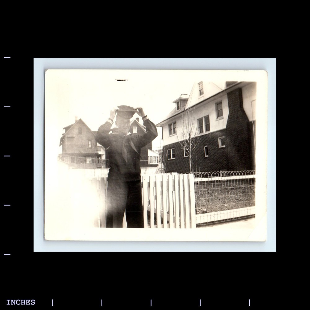 Old Vintage Photo NAVY SAILOR MAN IN UNIFORM ABSTRACT GHOST LIGHT