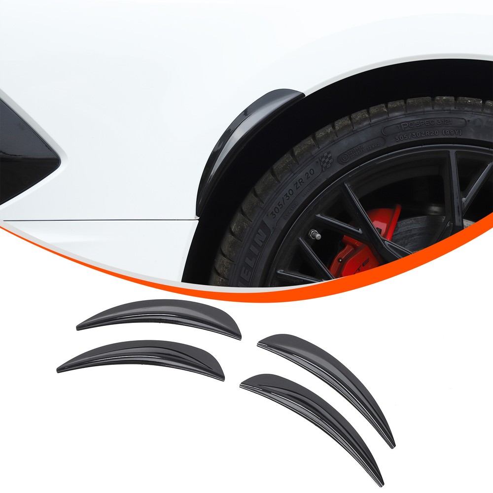Glossy Black ABS Wheel Arch Eyebrow Strips Trim for Corvette C8 2020-2025-image