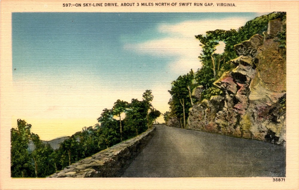 Skyline Drive, Swift Run Gap, Shenandoah National Park, Virginia, Postcard