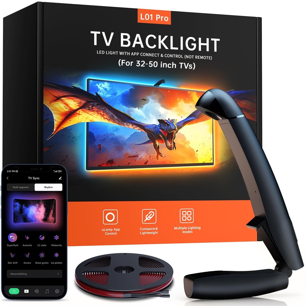 TV LED Backlight, 11.5ft Cuttable TV Lights That Change with TV for 32-50 Inc...