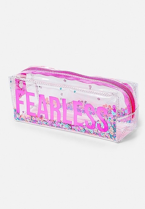 Justice For Girls FEARLESS Confetti Pencil Case Pouch BTS
